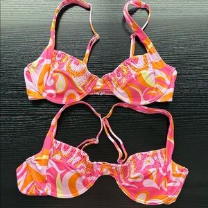 Aurelle Pink and Orange Bikini Tops